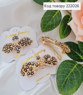 Заколка автомат металл Бантик 7см 222026 фото