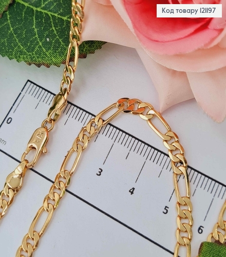 Цепочка, плетение картье, шир. 3,5мм, дл. 60см, Xuping 18K 121197 фото 1