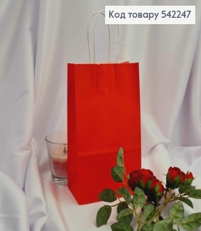 Пакет крафтовый 13*21*8см Красный 542247 фото