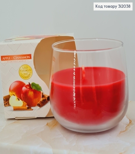 Аромасвічка стакан BISPOL Яблуко- Кориця  130 г/ 24 годин 71-87 312038 фото 1