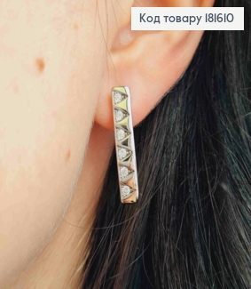 Серьги стрелы украшены Блестящими камнями, 2,5см, английская застежка, Xuping 181610 фото