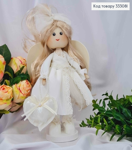 Кукла Девочка "АНГЕЛ" в Белом наряде, высота 29см, ручная работа, Украина 333081 фото 1