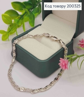 Браслет родований РАВЛИКОВЕ плетіння, довжина 21см, ширина 3мм,  Xuping 200325 фото