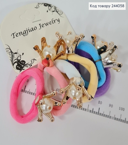 ¶Резинка цветная нежная с короной 6 шт / уп 244058 фото 1