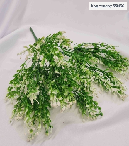 Искусственная композиция Декоративная Зелень с ягодками, бело-зеленого цвета, 7 веточек, высота 36см. 551436 фото 2