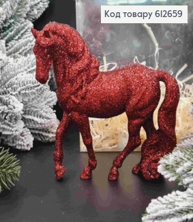 Фигурка "КОНЬ", БОРДО блеск, размер 16*15см, в прозрачной пластиковой коробке, пластик, Украина 612659 фото