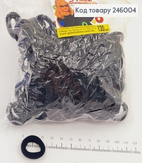 Резинка калуш мікрофібра чорні 120 шт/уп 246004 фото