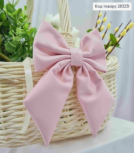 Повязка для корзины Бантик, Розового цвета на завязках, плотный атлас, 13*17см, ручная работа 283231 фото 1