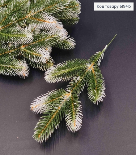Веточка Елки, БЕЛЫЕ концы, на 5 побегов, длина 30см 619413 фото 1