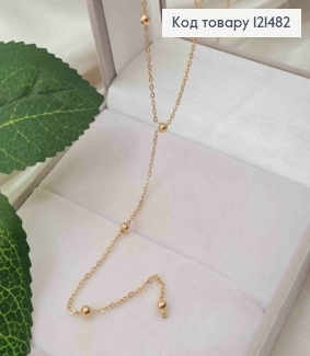 Цепочка якорное плетение с шариками и удлинителем 10см, длина 42+6см, Xuping ТТМ 121482 фото