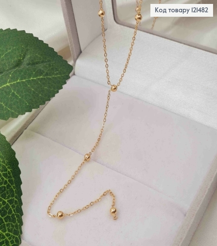 Цепочка якорное плетение с шариками и удлинителем 10см, длина 42+6см, Xuping ТТМ 121482 фото 1