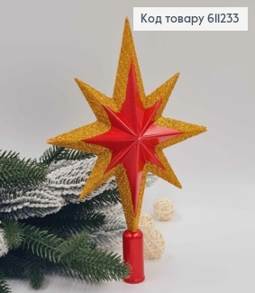 Верхушка на елку Звезда большая в асс. 24*16 см, Украина 611233 фото