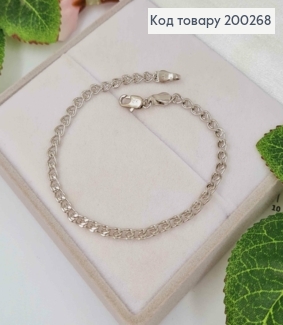 Браслет родований, плетіння Краплинка з Вузликом,19см, Xuping  200268 фото