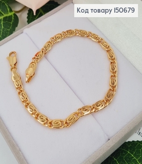 Браслет равликовое плетение 4мм, длина 19,5см, Xuping 18K 150679 фото