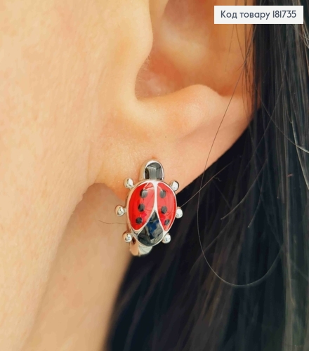 Серьги родованные "Бедрик", 1,4см, английская застежка, Xuping 181735 фото 1