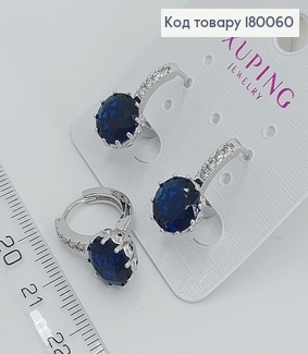 Серьги  с синим камнем 180060 фото