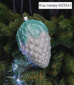 Новогодняя фигура Шишка, СЕРЕБРЯНАЯ 13,5*7см, Украина 612324-1 фото