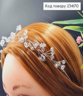 Гілочка у волосся, зі Стеклярусом, 26см, Срібного кольору 234170 фото