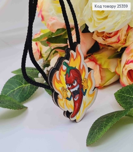 Ароматизатор в авто, деревянный, "Адский перчик", 6,5см, (без запаха) 25359 фото 1