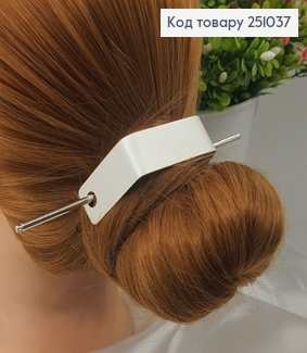 Трапеція метал із заколкою для гульки срібного кольору 251037 фото