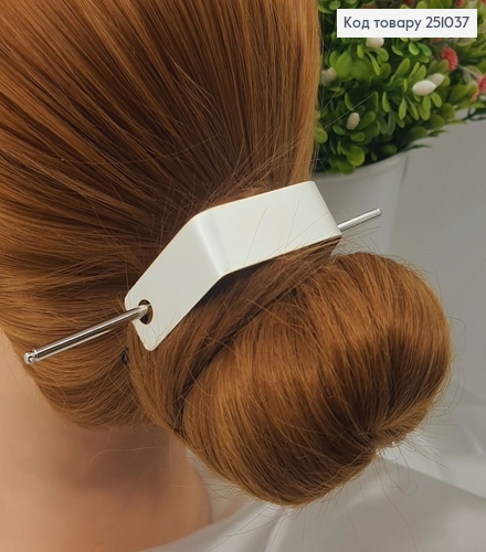 Трапеция металл с заколкой для шишки серебряного цвета 251037 фото 1
