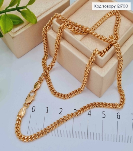 Ланцюжок Панцирне плетіння, кручена, ширина 3,5мм, довжина 50см, Xuping 18К 121700 фото 1