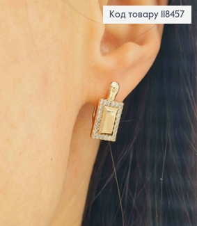 Серьги украшены Блестящими камешками, 1,6см, английская застежка, XUPING 18K 118457 фото