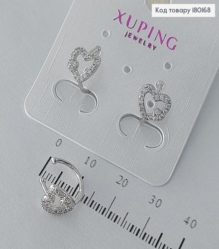 Серьги   на хрящ  Серце  медзолото Xuping 180168 фото 1