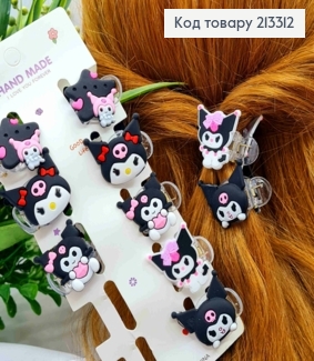 Набір заколок Краб пластик (10шт) КУРОМІ, Чорні кольори, заколка 2,2см 213312 фото