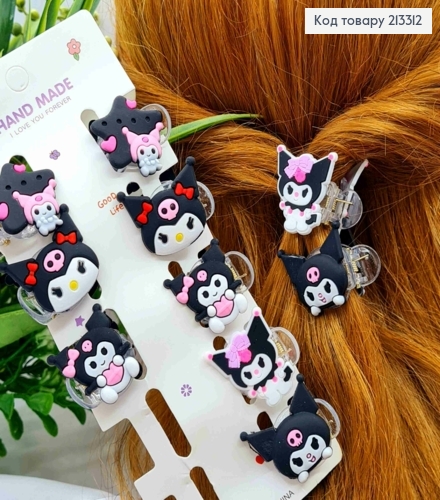 Набор заколок Краб пластик (10шт) КУРОМИ, Черные цвета, заколка 2,2см 213312 фото 1