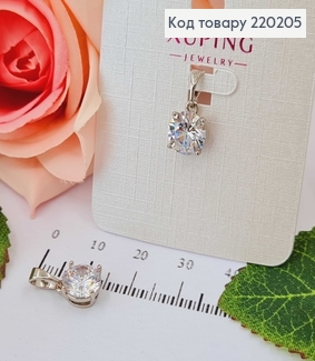 Кулон родований, з великим камінцем 0,7см Xuping  220205 фото