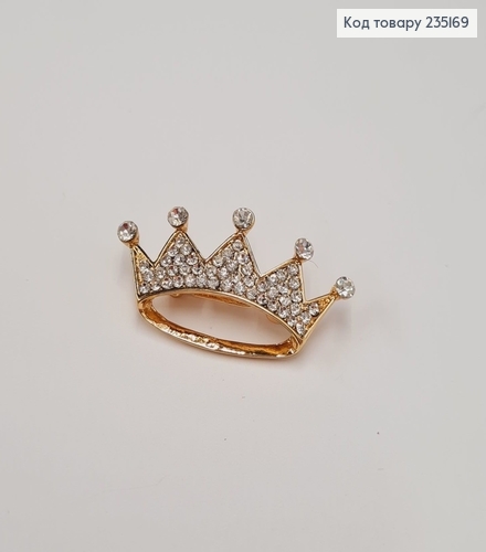 Брошка метал Корона маленькая 4х2см 235169 фото 3