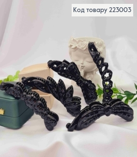 Заколка банан с черным камнем 10 см 223003 фото