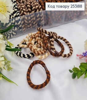 Резинка-шнурок плетеная 5см, Пастельных цветов полосатая в ассортименте 253188 фото