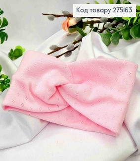 Пов'язка дитяча, чалма, РОЖЕВОГО кольору, (трикотаж), 33*9см, ручна робота. Україна 275163 фото