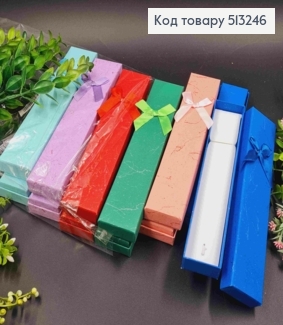 Коробочка длинная ювелирная "Мрамор", размер 21*4*2,5см, белая серединка, цвета в ассортименте. 513246 фото