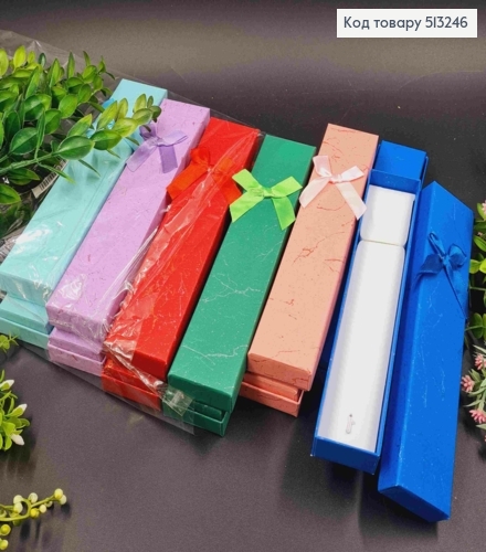 Коробочка длинная ювелирная "Мрамор", размер 21*4*2,5см, белая серединка, цвета в ассортименте. 513246 фото 1