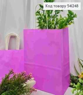 Пакет крафтовый, 22*27*11см, Сиреневый. 541248 фото