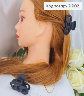 Краб пластик  Коса 6см, чорний матовий 212102 фото