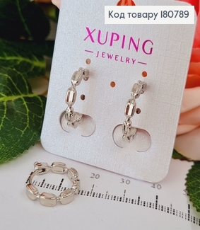 Сережки родированые кольца Пластинки квадратные, 1,5см, Xuping 180789 фото