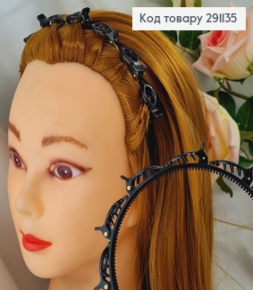 Обруч с зажимами черный  291135 фото