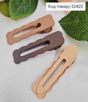 Заколка стрела, металл, Прямоугольная с волнистыми краями, 6см, Коричневого цвета, 3шт/уп 224122 фото