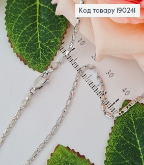 Цепочка родированая овальные пластинки 2мм, длина 45см, Xuping 190241 фото