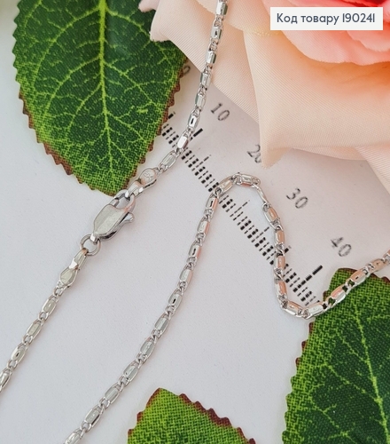 Цепочка родированая овальные пластинки 2мм, длина 45см, Xuping 190241 фото 1