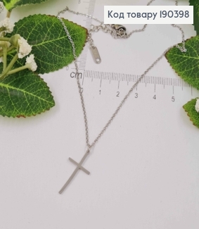 Цепочка родовая 43+5,см, якорное плетение, с подвеской тоненьким крестиком, 2см Xuping 190398 фото