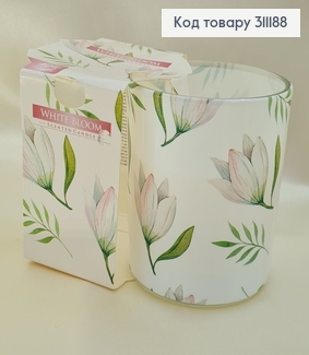 Аромасвечи стакан BISPOL Белый цветок 100 г / 22 часов, 72s-42 322011 фото