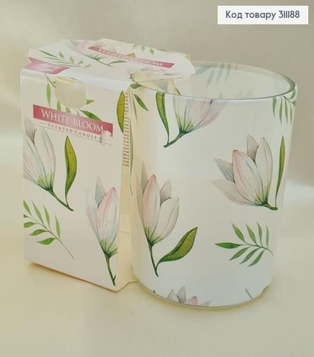 Аромасвечи стакан BISPOL Белый цветок 100 г / 22 часов, 72s-42 322011 фото 1
