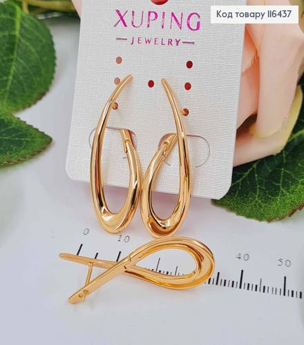 Серьги дуги, классические изогнутые, 3,5см, англ. зам. Xuping 18K 116437 фото 1