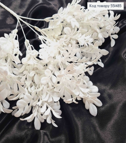 Искусственная композиция декоративный Куст, БЕЛОГО цвета, 5 веточек на металлическом стержне, высота 37см. 551485 фото 2