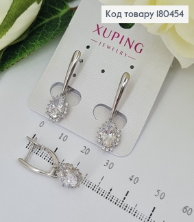 Серьги подвески с камнем родованное Xuping 180454 фото